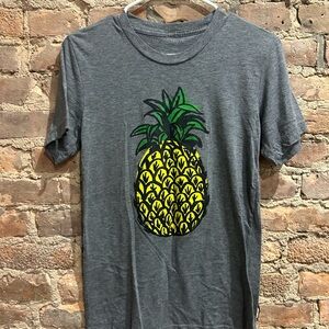 Gray T-Shirt with Pineapple Graphic